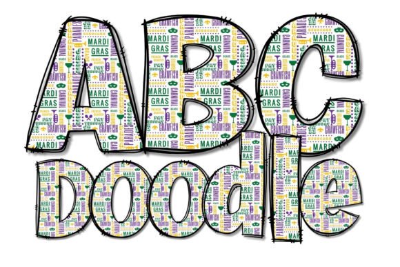Download MARDI GRAS DOODLE LETTERS &amp; NUMBERS SET - Number Collection