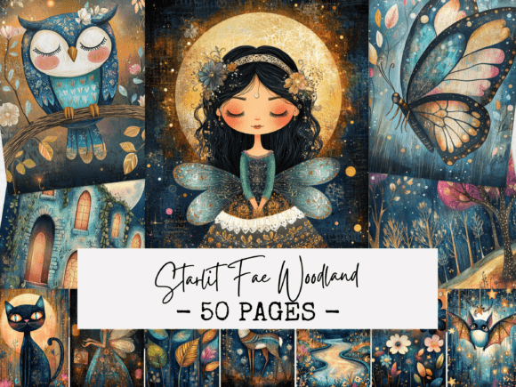 Download Starlit Fae Woodland Junk Journal Pages - Woodland junk journal Collection