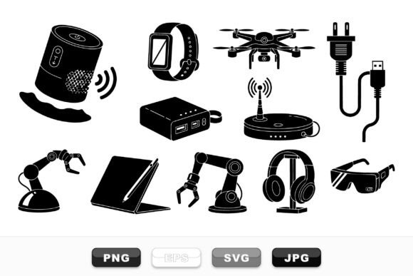 Download Tech Gadget Silhouettes Set - Tech gadget Collection