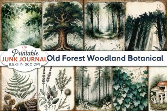Download Old Forest Woodland Junk Journal Pages - Woodland junk journal Collection