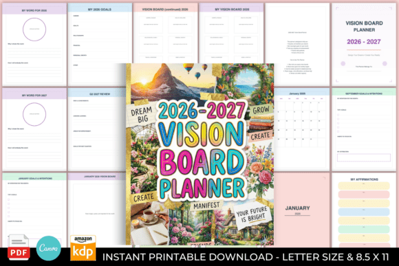 Download Vision Board Planner 2026–2027 - Vision board planner Collection