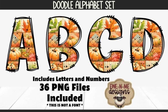 Download Fall Patchwork Doodle Alphabet &amp; Numbers - Number Collection