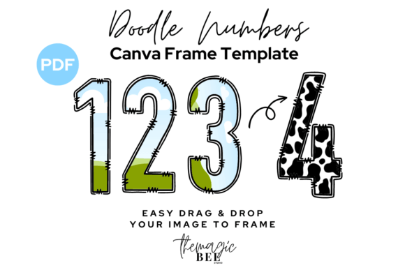 Download Doodle Numbers Editable Canva Frame - Number Collection