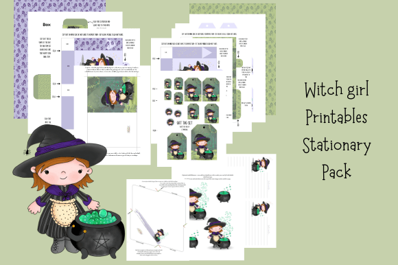 Download Witch Girl Printables Stationary Pack - Printables Collection