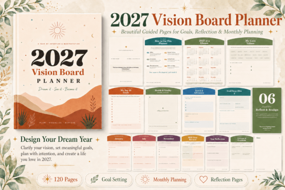 Download 2027 Vision Board Planner - Vision board planner Collection