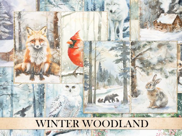 Download Winter Woodland Junk Journal Papers - Woodland junk journal Collection