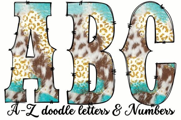 Download COUNTRY WESTERN DOODLE LETTERS &amp; NUMBERS - Number Collection