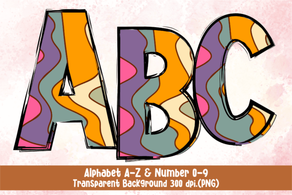 Download Groovy Psychedelic Doodle Fonts Numbers - Number Collection