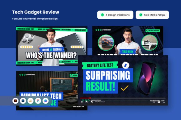 Download Tech Gadget Review Youtube Thumbnail - Tech gadget Collection
