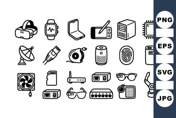 Download Tech Gadget Icon Clipart Set - Tech gadget Collection