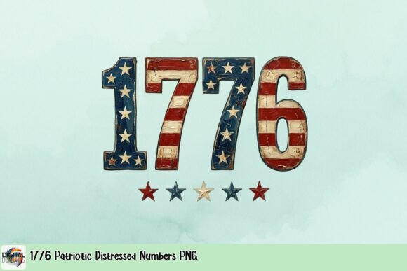 Download 1776 Patriotic Distressed Numbers PNG - Number Collection