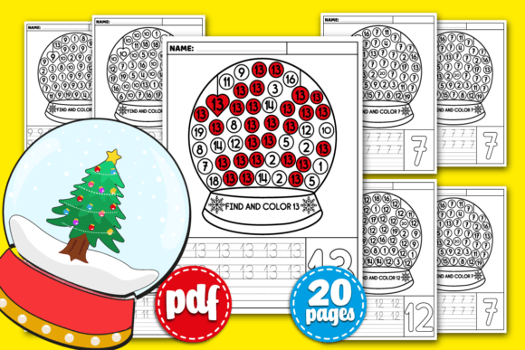 Download Winter Activities, Number Recognition - Number Collection