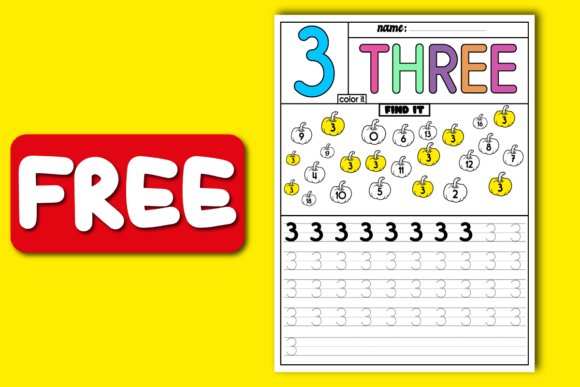Download Free Color by Number, Tracing Worksheets - Number Collection