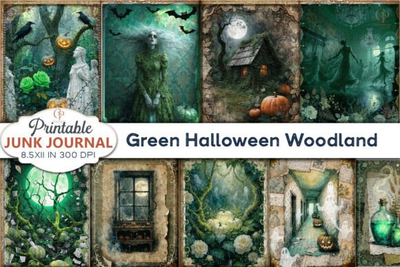 Download Green Halloween Woodland Junk Journal - Woodland junk journal Collection