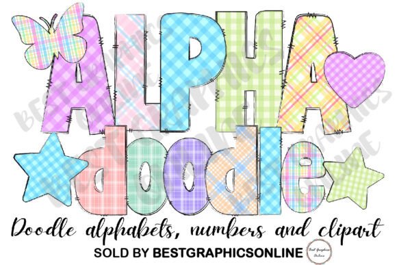 Download Plaid Alphabet Doodle Letters Numbers - Number Collection