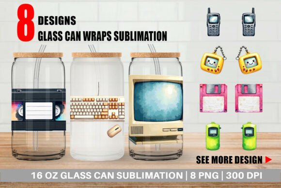 Download 90s Retro Tech Gadget Glass Can Wrap PNG - Tech gadget Collection