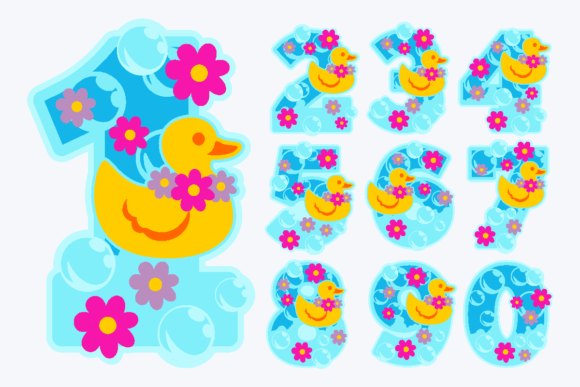 Download Rubber Duckie Girl Numbers - Number Collection